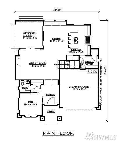 Floor Plan - 1st Floor. - 15828 25th Ave NE