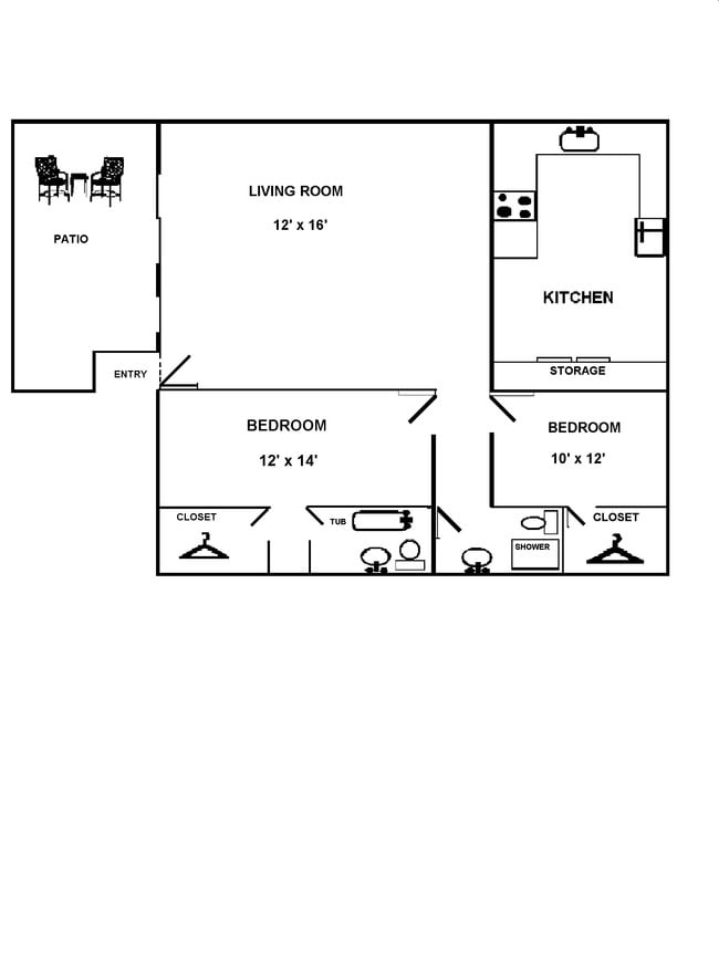 2BR/2BA - Blossom Hill Garden Apartments