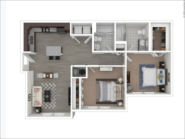 2 BDRM Floorplan - The Palms at Town Center - No Availability