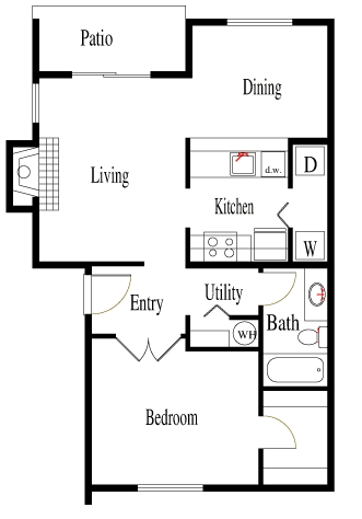 1BR/1BA - Campus Landing Apartments