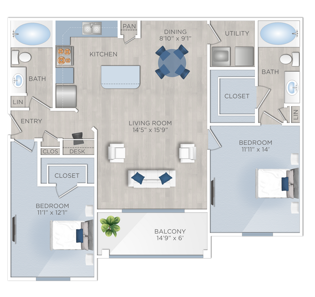 Floorplan - Riverwood Apartments