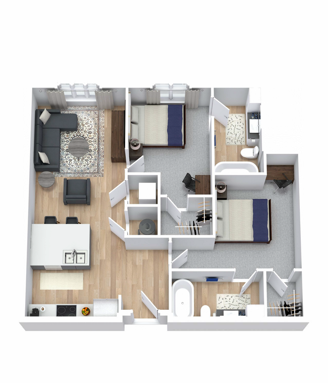 Final-The Carlton House-3D Floorplan-B1 - The Carlton House