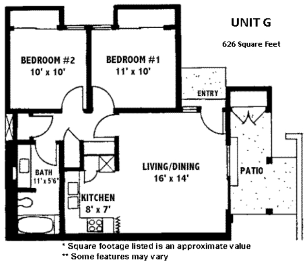 2BR/1BA - Verano Place