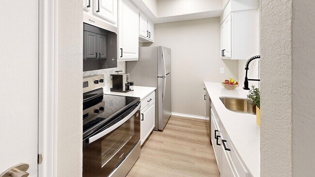 Newly Renovated Kitchen with Quartz Countertops - Vue at Knoll Trail Apartments