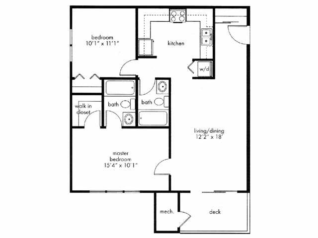 2BR/2BA 756 sq ft - Village of Westover Apartment Homes