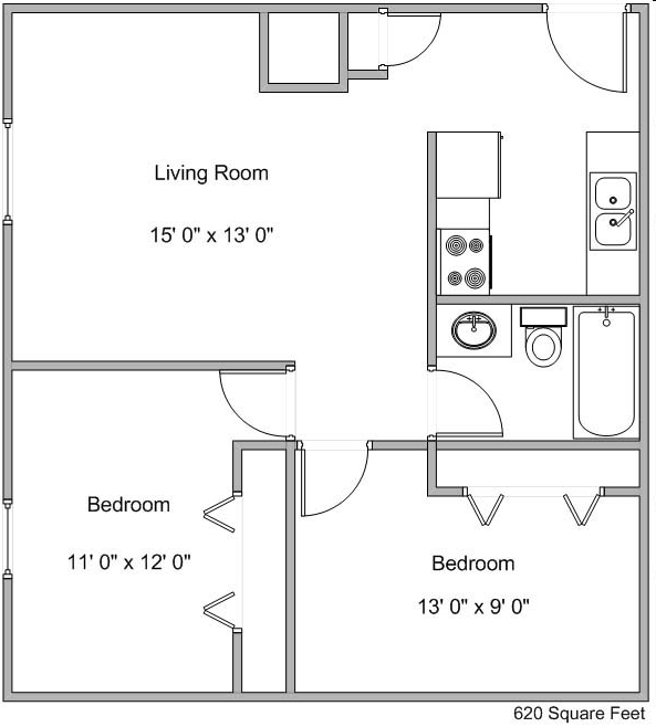 2BR/1BA - Riverwood