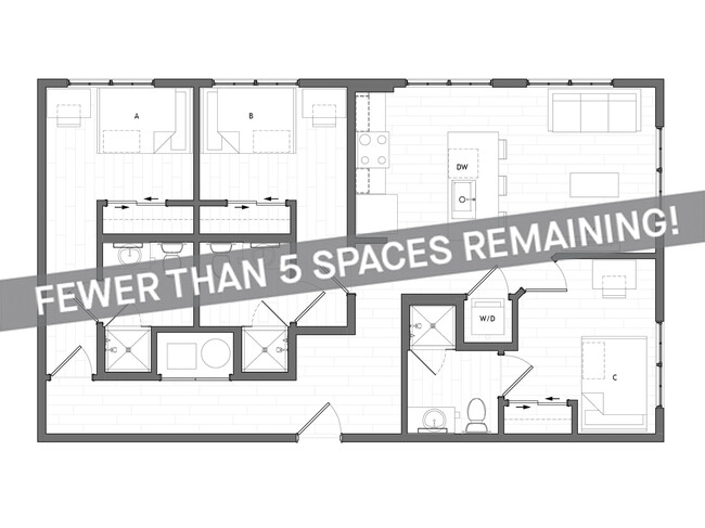 3x3 B - Fewer than 5 Spaces Remaining! - HERE Tuscaloosa Student Apartments