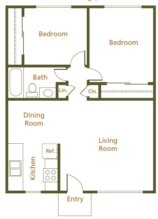 2BR/1BA - Garden View
