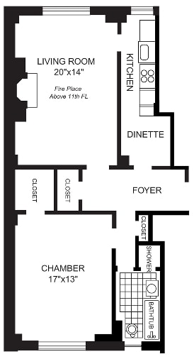 1BR/1BA - London Terrace Towers