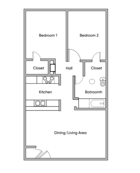 2 Bedroom - Bay City Flats