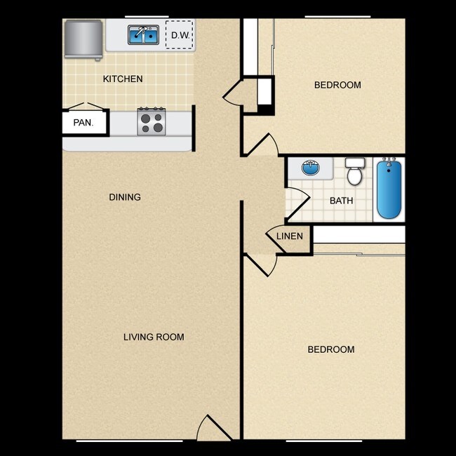 2 Bedroom 1 Bath - Windsong Villas