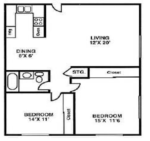 2BR/2BA - Park 16 Apartments
