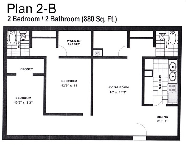 Plan 2-B - 74 Lyerly Place Apartments