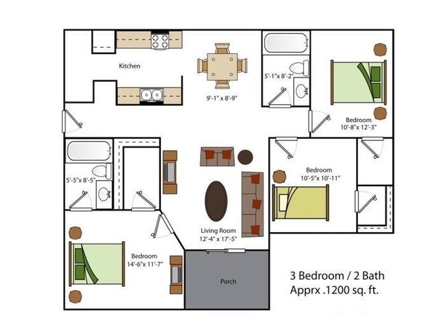 Floorplan - Sanctuary Walk Apartments