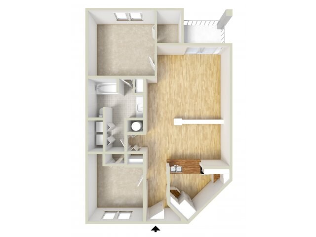 Irvington - one bedroom with den floor plan - Waterloo Place Apartments