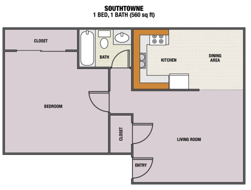 1BR/1BA - Southtowne Apartments