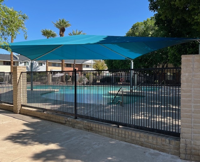 Eastwood Townhomes Large Gated Swimming Pool 3 Feet to 12 Feet Deep with Shaded Child Shallow Area - 4444 E Belleview St