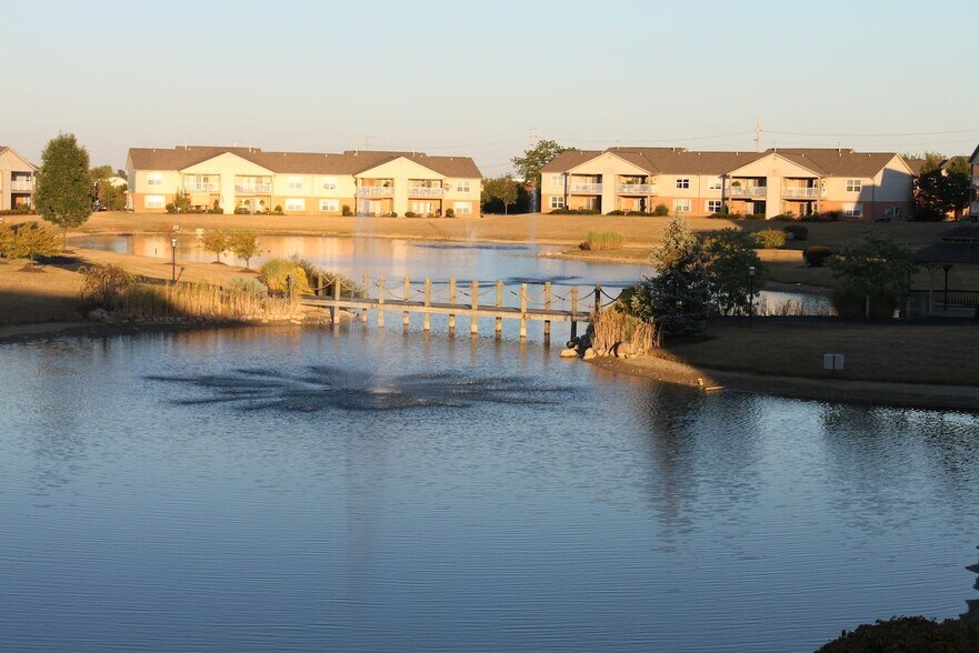 View of the lake from the covered deck - 5628 Harbourwatch Way