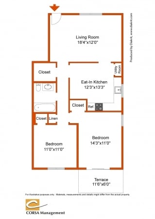 2BR/1BA - Lynnebrook Gardens Apartments