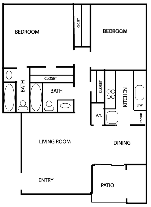 2 BED/2BATH - Appleridge Apartments