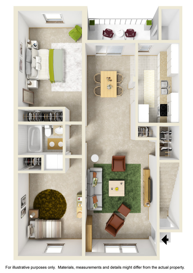 Two bedroom, One bathroom - Sand Spring Apartments