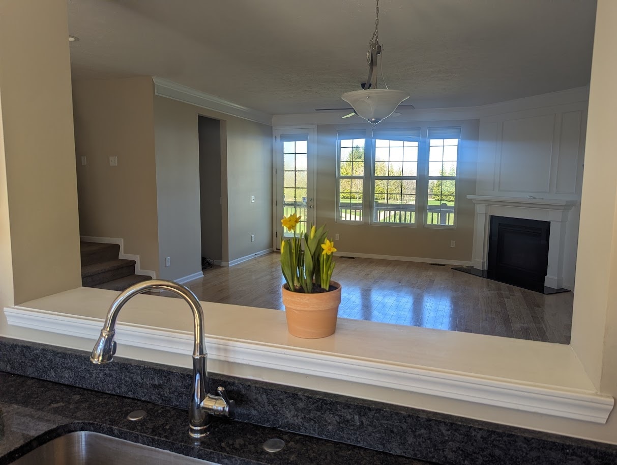 View from the kitchen into the living area - 6465 Park Pointe Ct