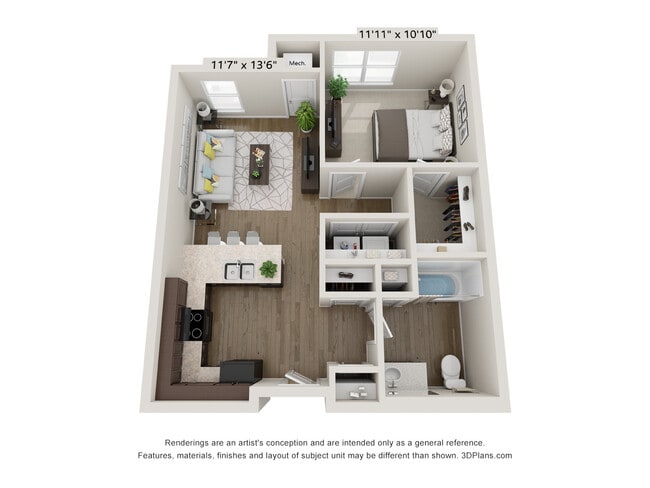 1 Bedroom - Wayne Lofts
