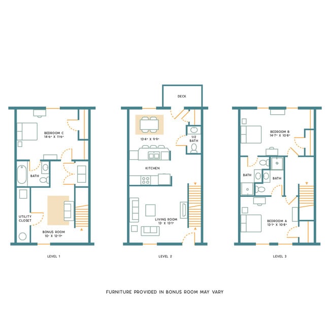 3BR/3.5BR - Unfurnished - A - State College Collective on Aaron