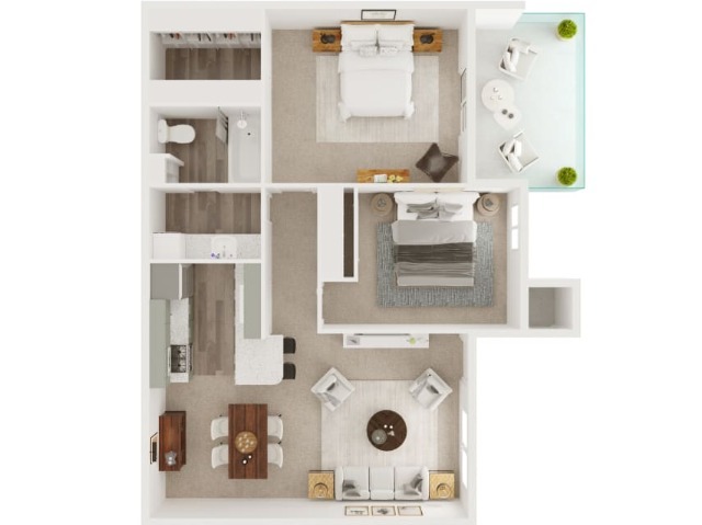 Two Bed One Bath 850 Square Feet - 5Fifty Apartments
