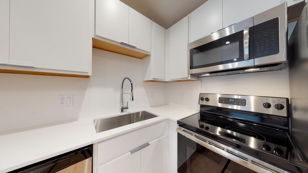 Kitchen with Stainless Steel Appliances, Farmhouse Sink, & Designer Cabinetry - Flamingo