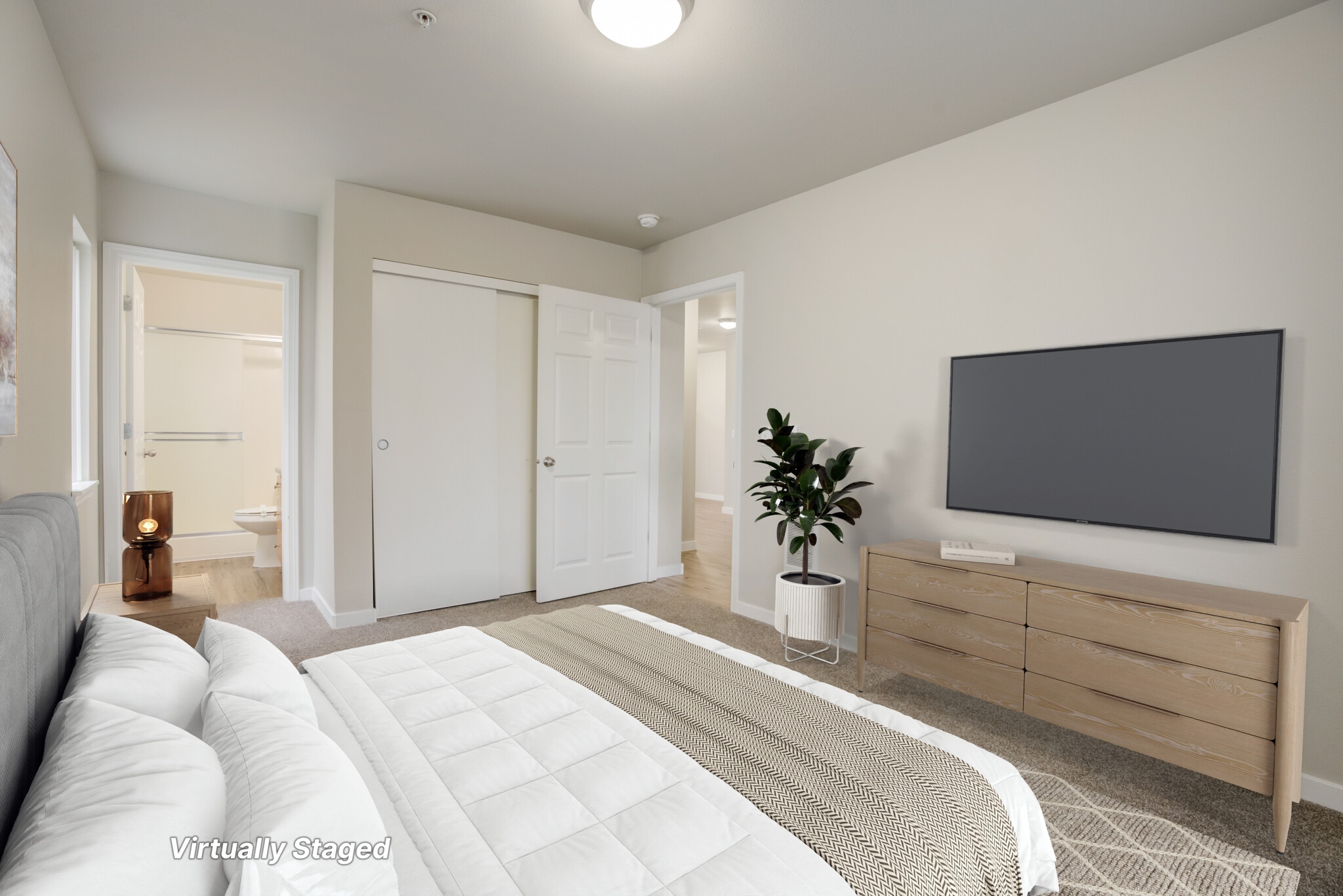 2 bedroom unit primary bedroom - Legacy Oaks Apartments