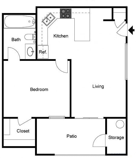 Cambridge 1x1.jpg - Cambridge Village Apartments
