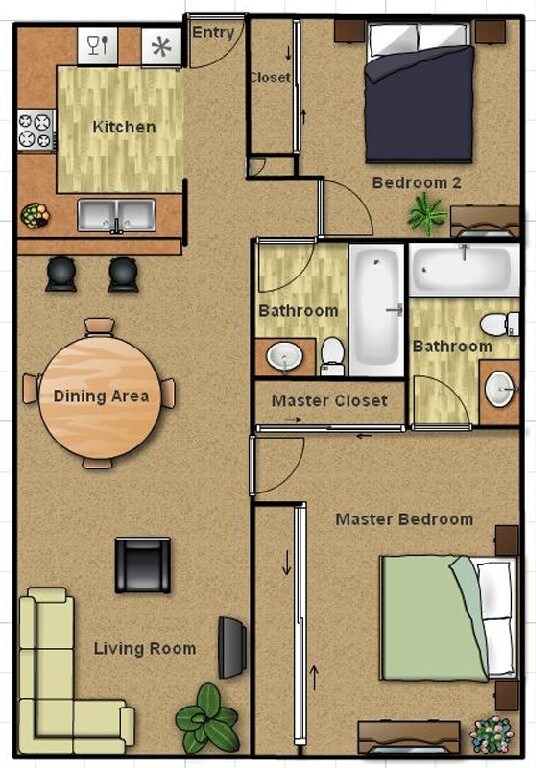 Floorplan - Royal Terrace Apartments