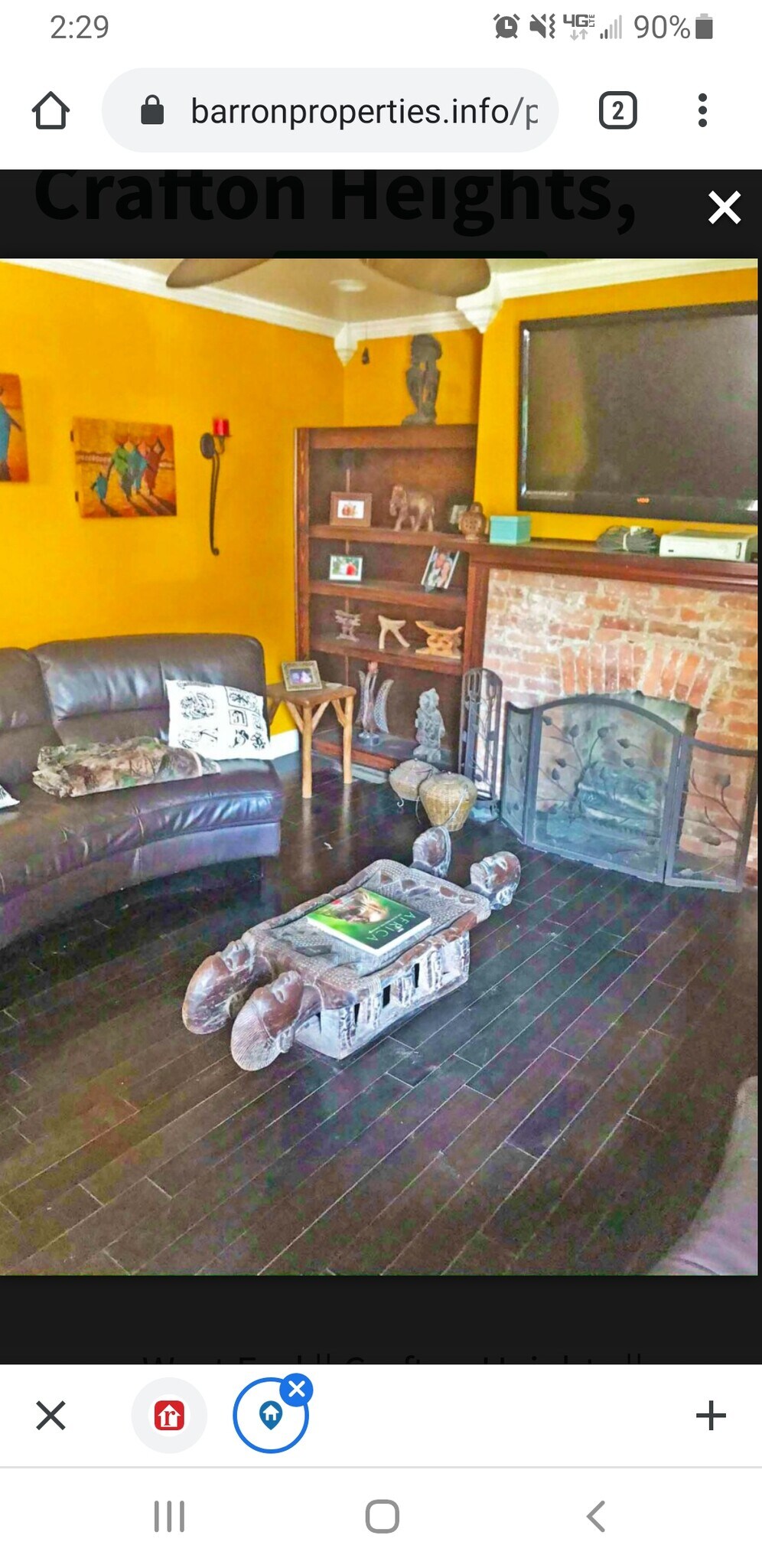 Log burning fireplace, tall ceilings, crown molding, built in surround sound, palm fan - 1117 Fredonia St