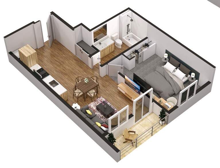 Interior Photo - Modern Studio, One, and Two-Bedroom Apartm...