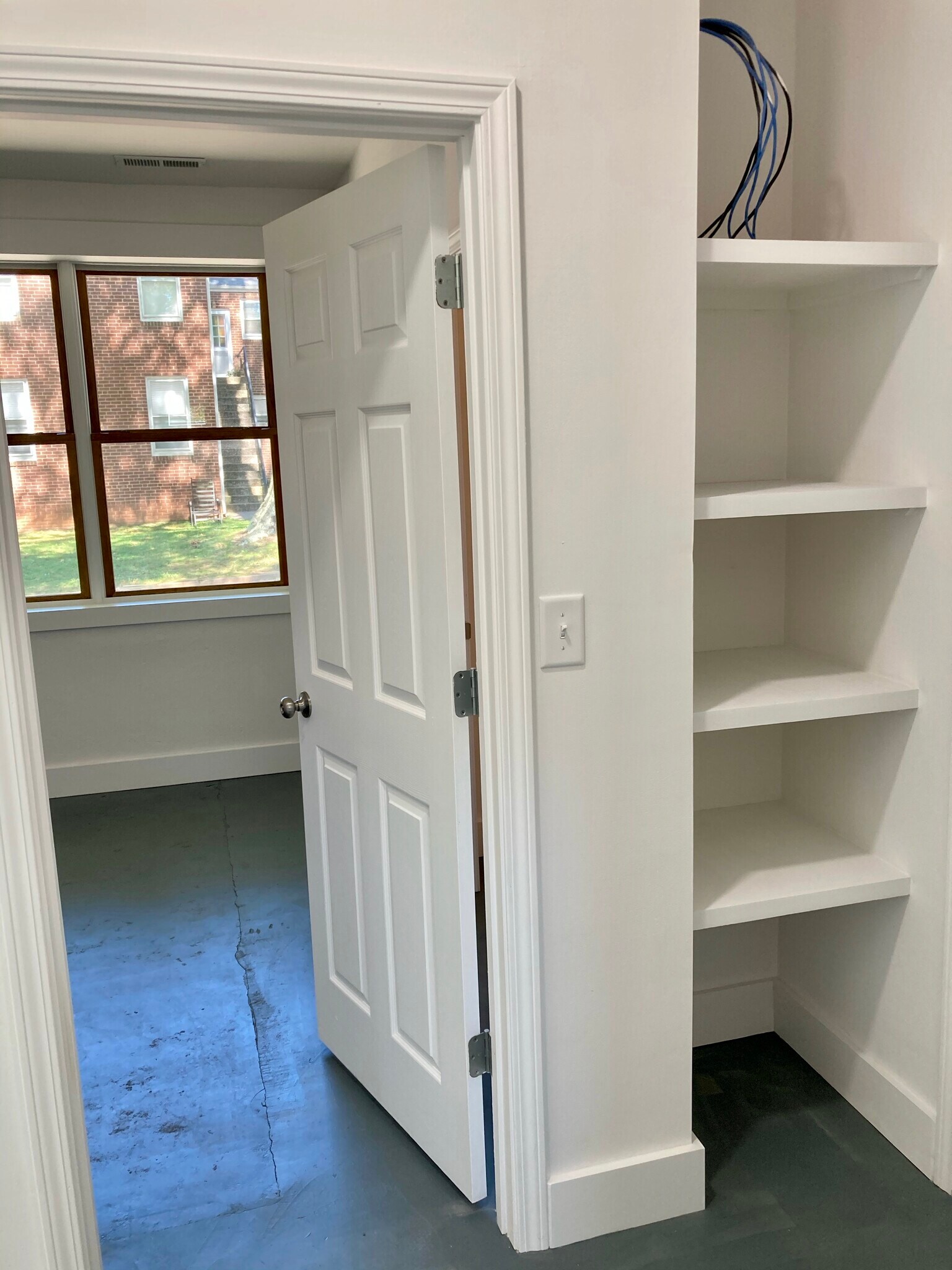Custom Shelving nook outside Laundry for Towel/Sheet Storage - 1311 Blair St