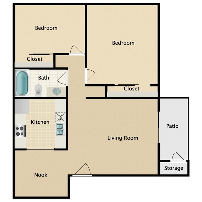 2Bed.png - Sun Ridge Apartments