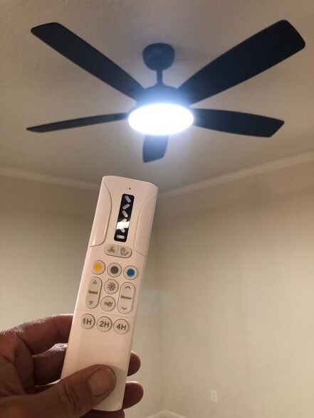 Remote variable speed fan with different light tones in Living area - 10001 Woodcreek Oaks Blvd