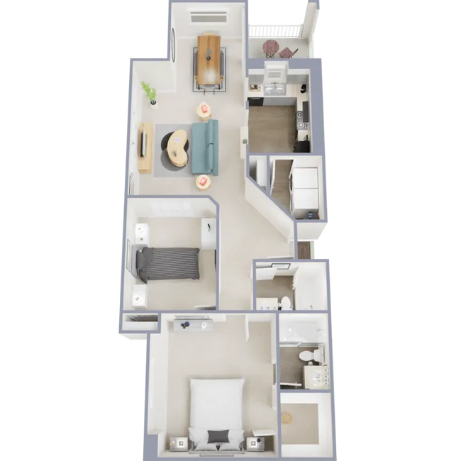 Two bedroom, two bath, 935 square foot apartment - Signature at Promontory Pointe