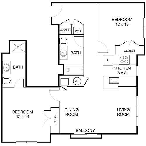 043281_Mayhew with Balcony_DIMS_BW_500x500-01 - Charlesbank Apartment Homes