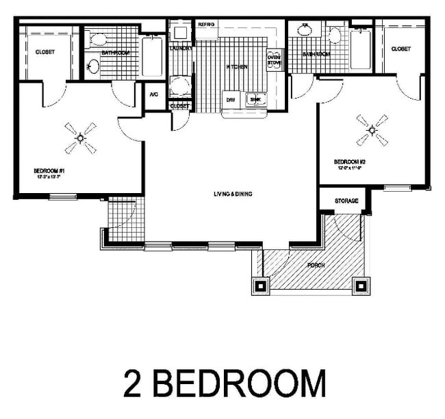 2BR/2BA - Oakleaf Estates Apartments