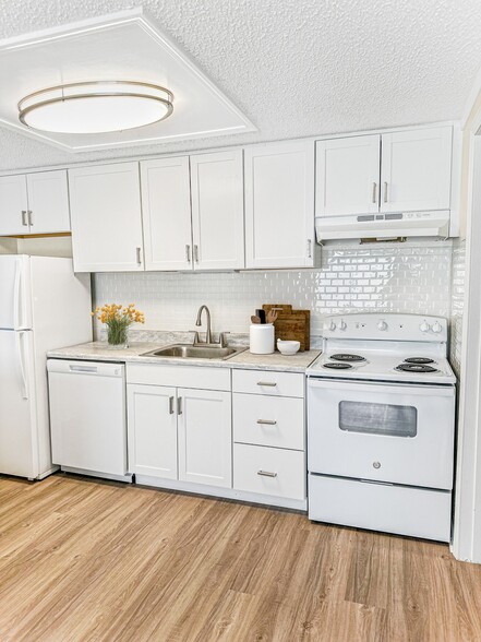 Prepare meals with ease in kitchens equipped with contemporary appliances, ample cabinetry, and functional layouts. - Royal Glen Apartments