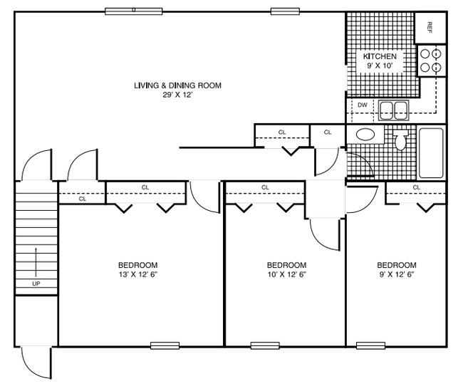 3BR/1BA - Timberhaven Apartments
