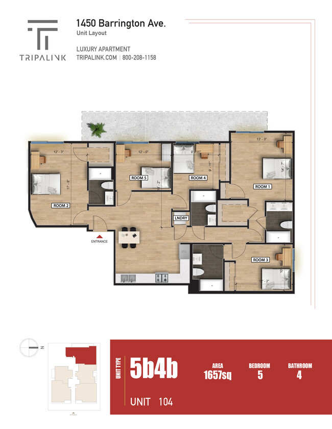 Floorplan - 1450 S Barrington Ave