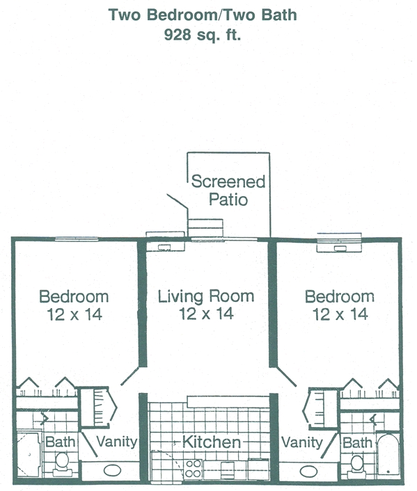 Two Bedroom/Two Bath - Crossraods Village