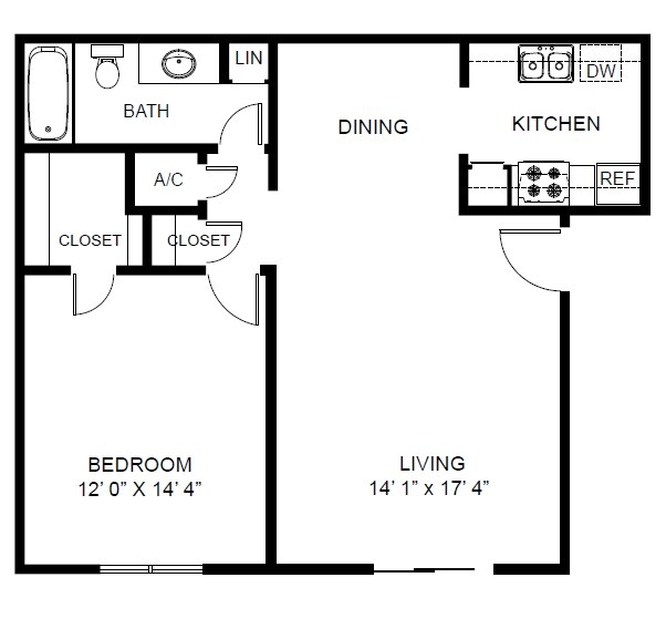1BR/1BA - Eastgate Apartments