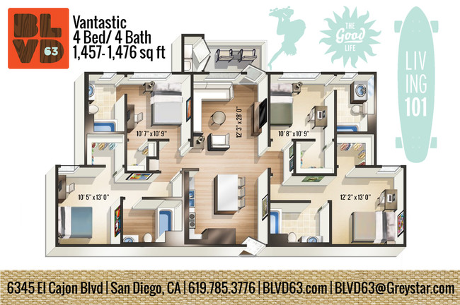 Floorplan - The Rive San Diego