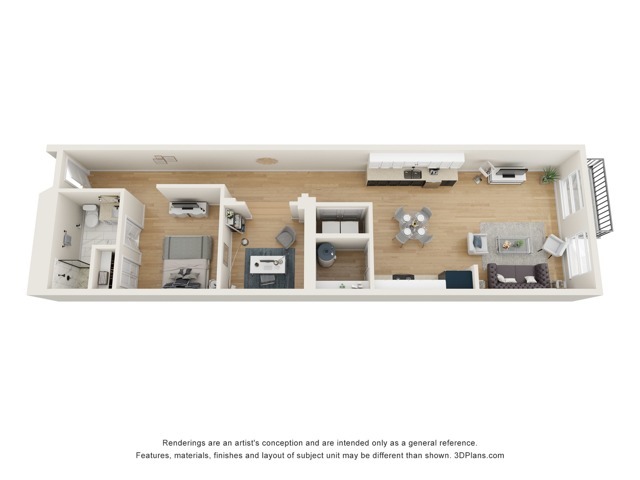 Encore Floor Plan (1x1) - Theatre Lofts