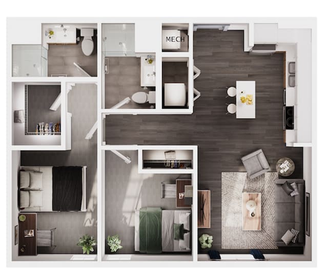 3d floor plan - The Carmin