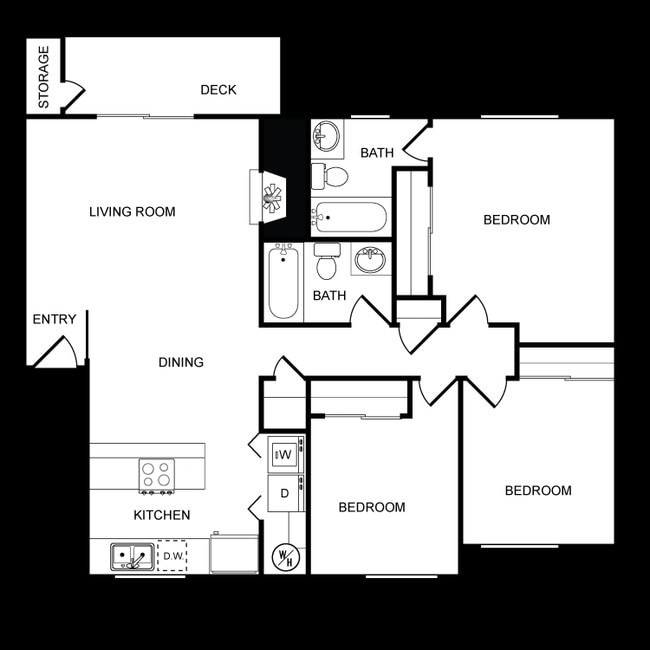 3BR/2BA - Parkwood Apartments
